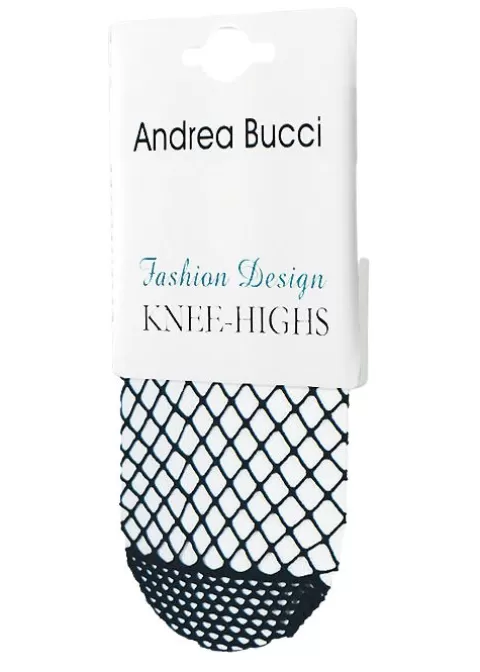 Knee Highs-Andrea Bucci Fishnet Knee Highs Red