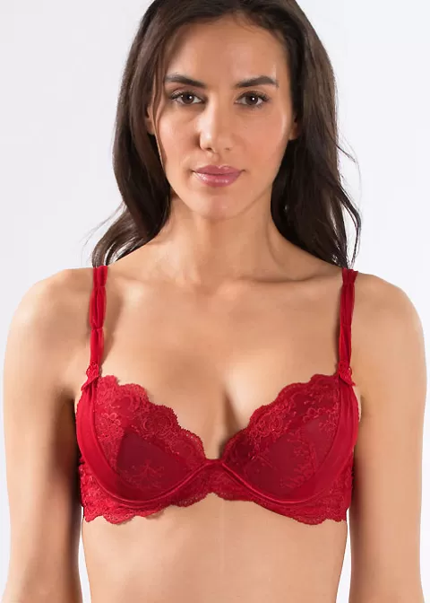 Bras-Aubade A L Amour Plunge Bra Darling Rouge