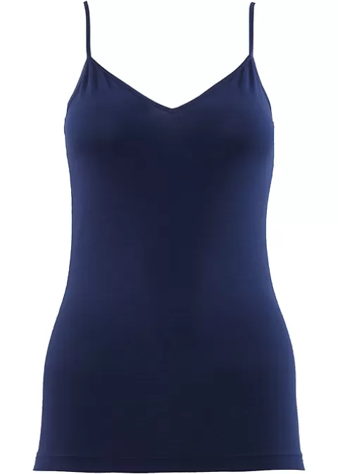 Camisoles & Vests-Blackspade Aura Satin V Neck Spaghetti Singlet