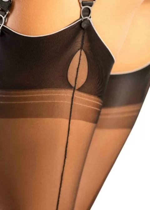 Stockings-Cervin Tentation Fully Fashioned Seamed Stockings Blush