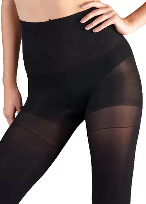 Tights-Couture Shapers 50 Tum Bum And Thigh Opaque Tights Black