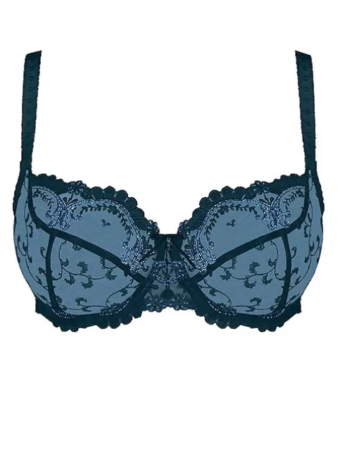 Bras-Empreinte Carmen Underwired Low Necked Bra Blue Irise