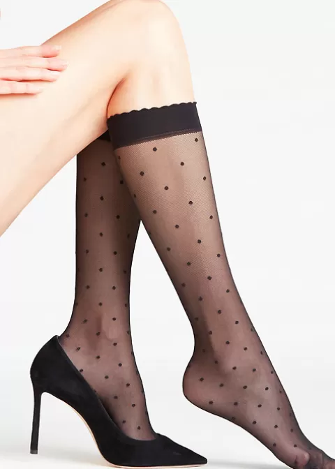 Knee Highs-Falke Dot Knee Highs Black