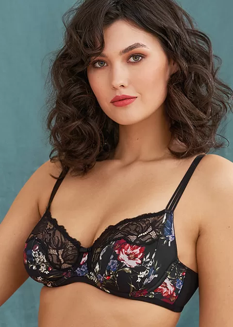 Bras-Felina Conturelle Midnight Flowers Underwired Bra Black