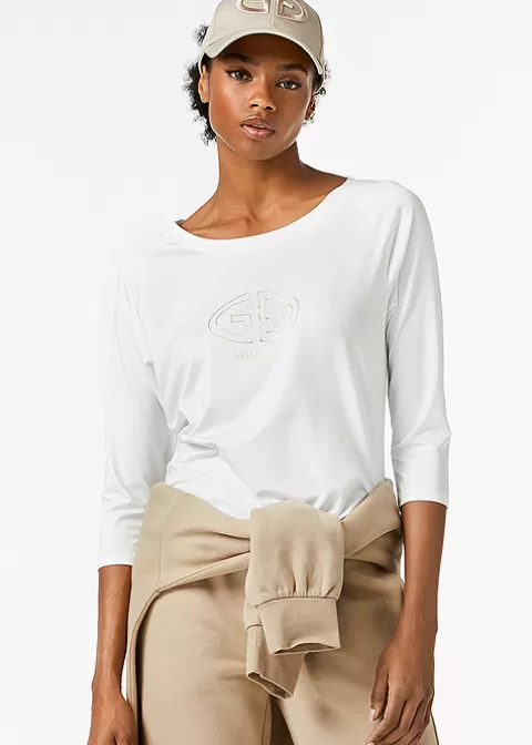 Loungewear-Goldbergh Raven 3/4 Sleeve Top White