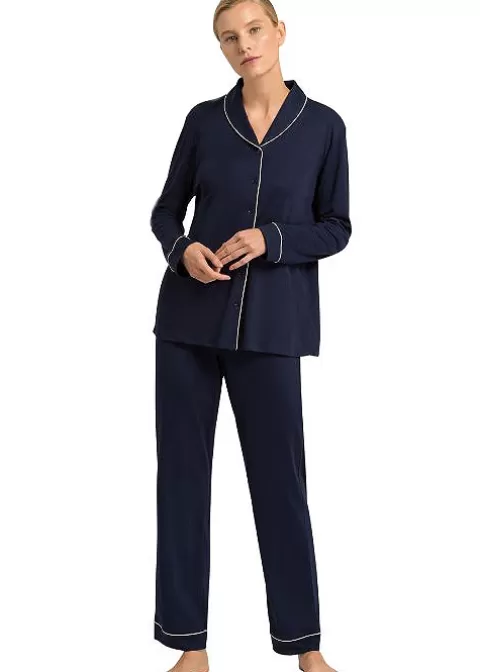 Pyjamas-Hanro Natural Comfort Pyjama Set Deep Navy