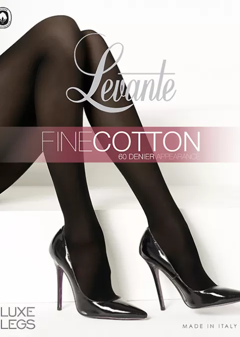 Tights-Levante Luxe Legs Fine Cotton 60 Denier Tights Nero