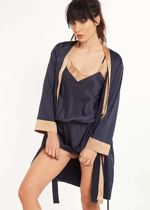 Robes And Kimonos-LingaDore La-Regina Kimono Denim Latte