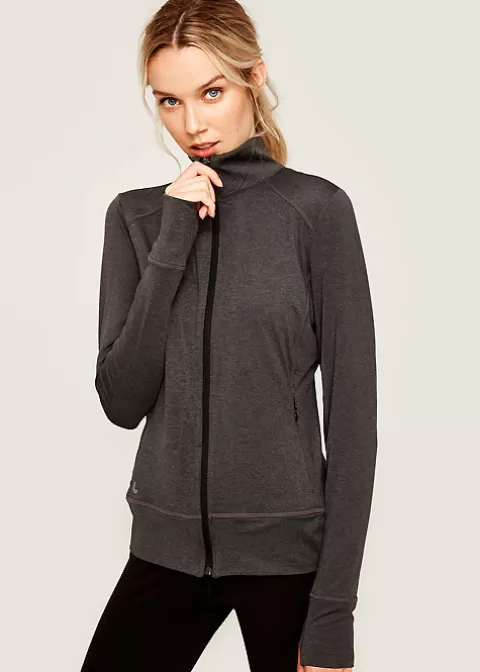 Loungewear-Lole Activewear Essential Up Cardigan Black Heather