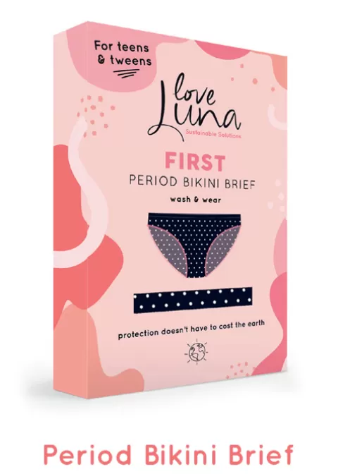 Briefs-Love Luna Teens First Period Bikini Brief