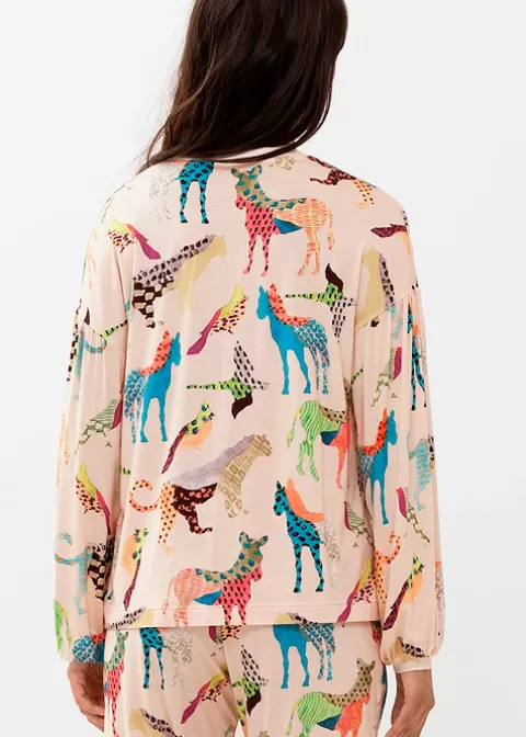 Pyjamas-Mey Demy Long Sleeve Top New Pearl Print