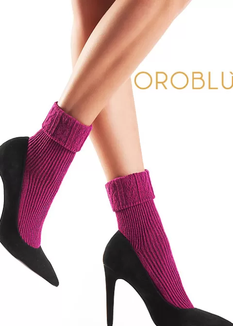 Socks-Oroblu Hilda Fine Cashmere Rolled Cuff Socks