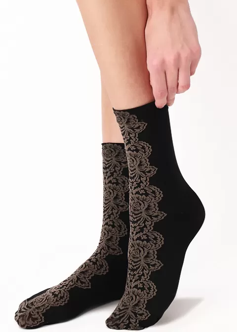 Ankle Highs-Oroblu I Love Italy Roma Ankle High Black