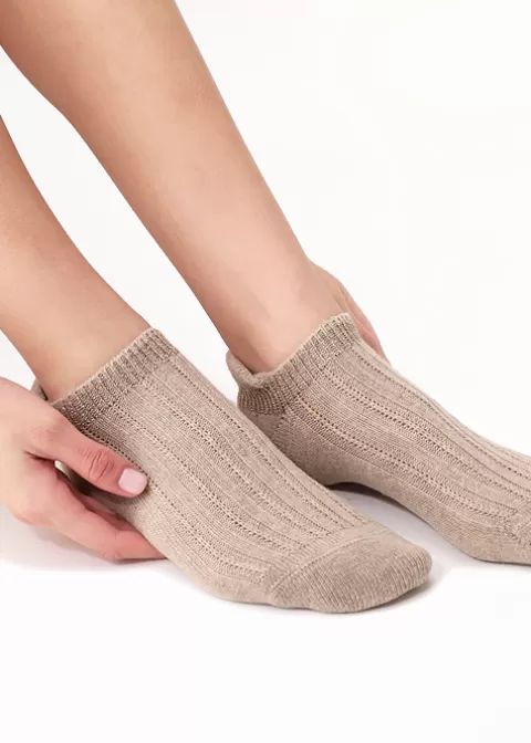 Socks-Oroblu Natural Fibres Jasmine Sneaker Socks