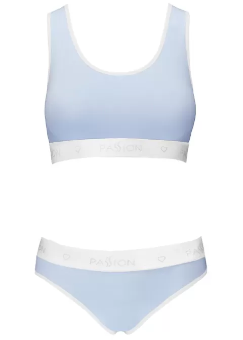 Briefs-Passion Sports Edition Racer Back Bra And Bikini Brief Set Pale Blue