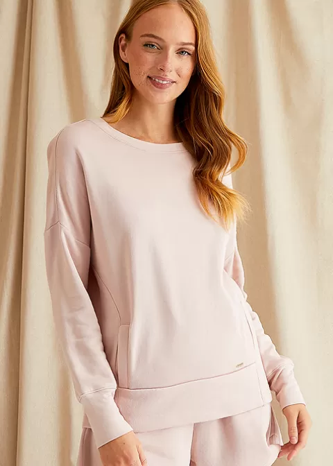 Loungewear-Pretty You London Bamboo Leisure Crew Neck Sweatshirt Rose