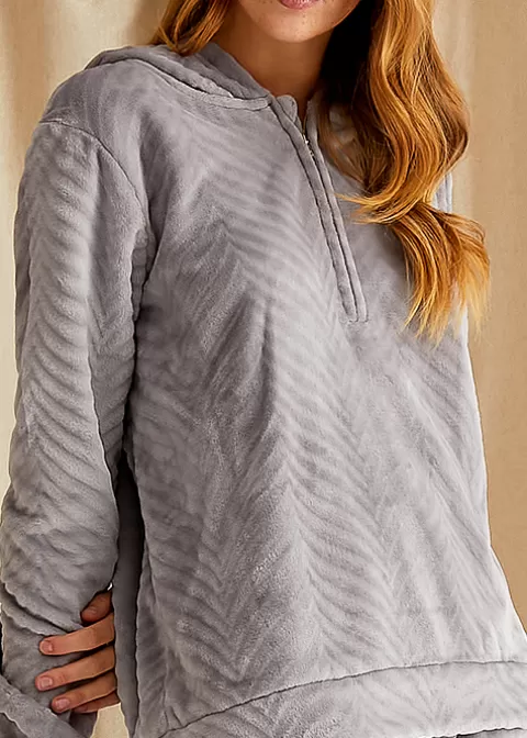 Loungewear-Pretty You London Cosy Chevron Lounge Suit Shale Grey