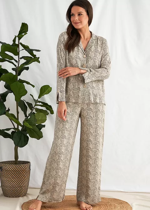 Pyjamas-Pretty You London Studio Botanical Pyjama Set Olive Print