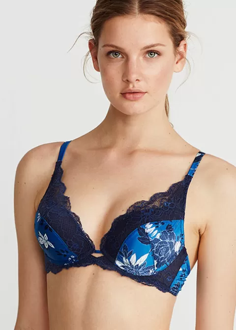 Bras-Promise Luxury Osaka Push Up Underwired Bra Azul Print