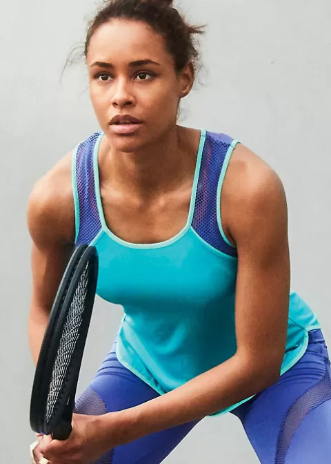 Activewear-* Shock Absorber Activewear Tank Top Ocean Wave