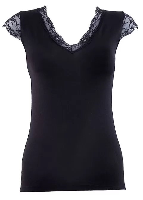 Camisoles & Vests-Blackspade Spade Comfort Classic Lace V Neck Shirt