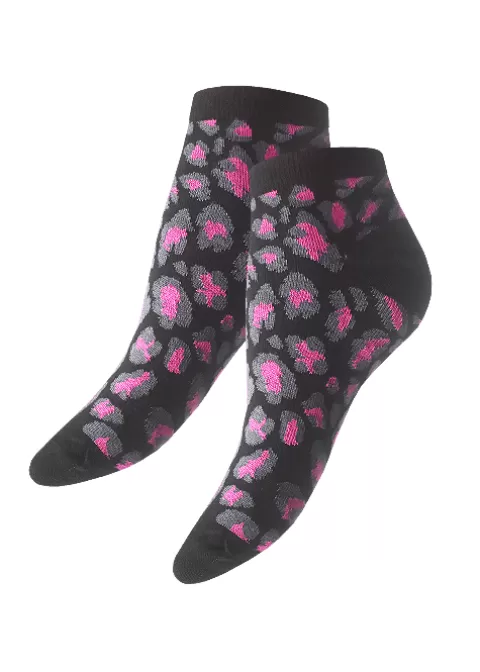 Socks-Tiffany Quinn Platinum Range Animal Print Trainer Socks 3Pp Animal Pink