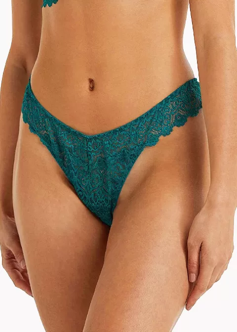 Briefs-Wolf And Whistle Ariana Everyday Lace Thong Teal